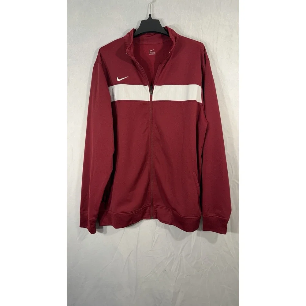 Nike Women's Full Zip Training Jacket Red White Striped Swoosh Track Jacket 3XLT